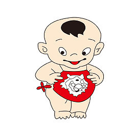 穿红肚兜的儿童