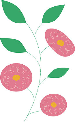 卡通儿童插画花朵花草矢量素材