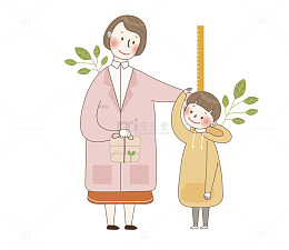 卡通量身高的男孩