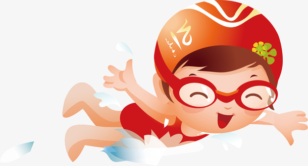 矢量图游泳小宝贝