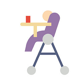 手绘卡通宝宝餐椅