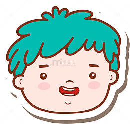 卡通小男孩头像贴纸