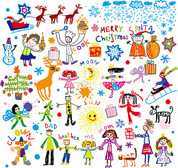 儿童涂鸦圣诞快乐