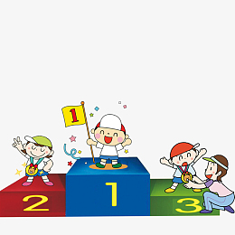 卡通儿童运动会比赛