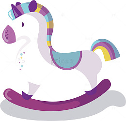 矢量图儿童木马玩具