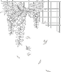 矢量手绘装饰线描花卉植物图案