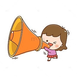拿着大喇叭的儿童人物