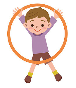 矢量圆圈里的小孩子