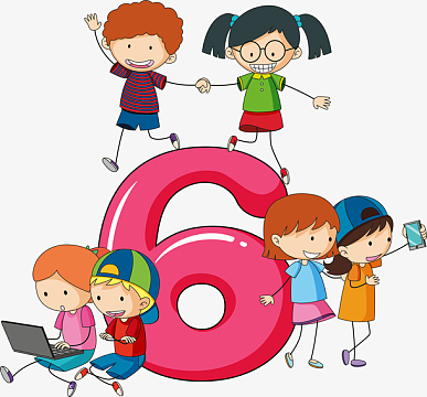 红色数字6卡通图案