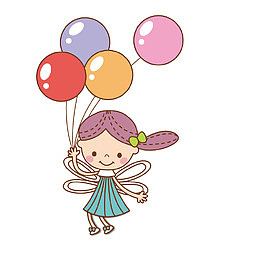 拿着气球的儿童人物设计