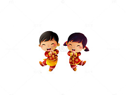卡通中国风风格过年海报