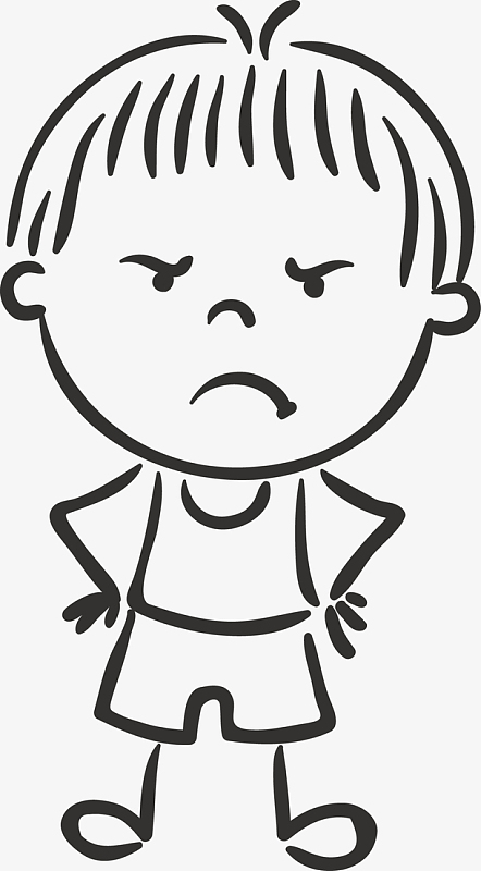生气的孩子素材