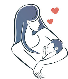 矢量图哺乳女性儿童责任