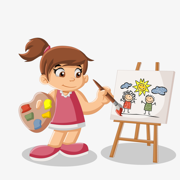 卡通绘画的人物设计素材免费下载_觅元素
