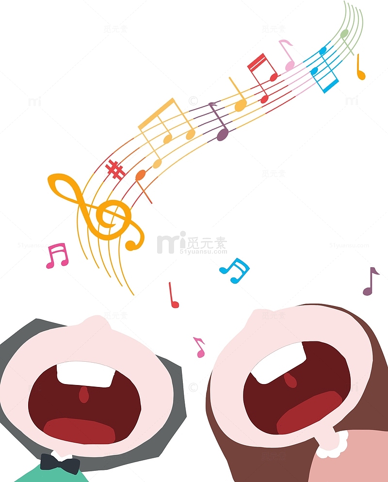 世界儿歌日主题唱歌的孩子与音符