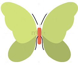 浅绿色矢量卡通蝴蝶