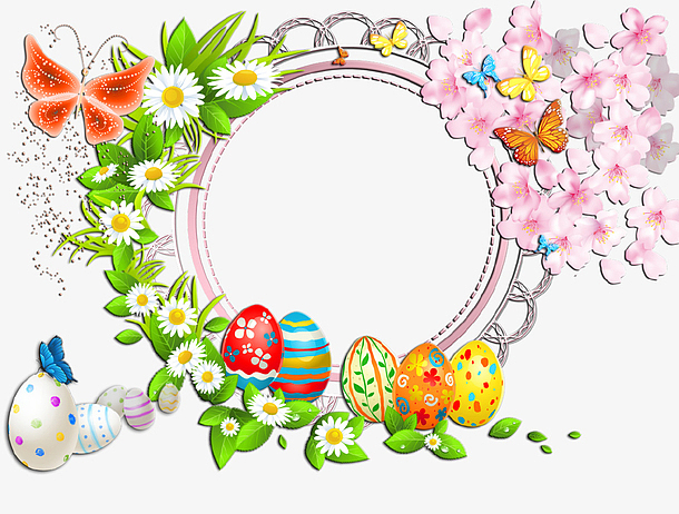 清新创意复活节彩蛋装饰花环