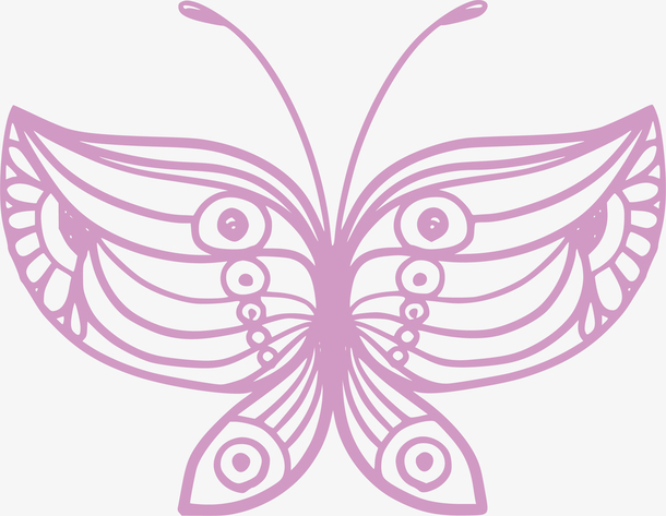 紫色线条蝴蝶装饰