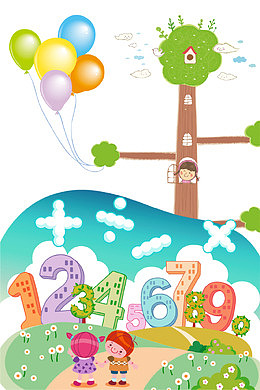 卡通手绘儿童学习插画免抠