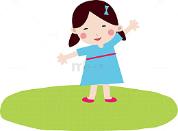 手绘卡通人物小女孩素材