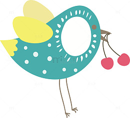 手绘卡通森林动物小鸟插画