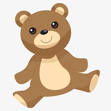 可爱的婴儿物品毛绒小熊矢量素材