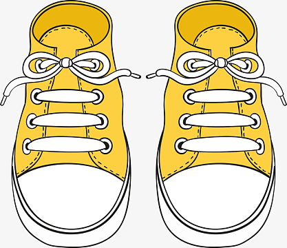 卡通黄色鞋子矢量图