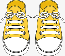 卡通黄色鞋子矢量图