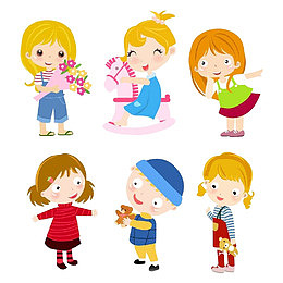 玩耍的卡通小孩图片