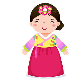 穿韩国服装的儿童人物