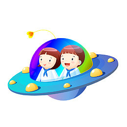 乘坐宇宙飞船的儿童