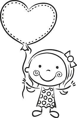 拿着气球的小女孩