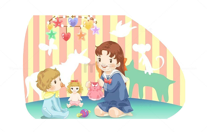 妈妈教孩子叠衣服