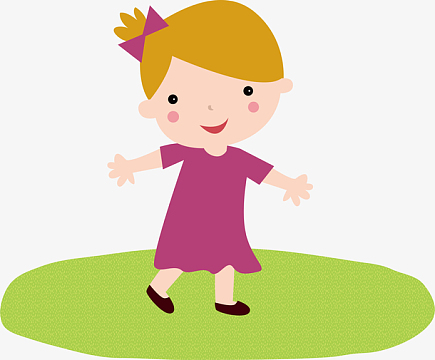 手绘卡通人物黄头发女孩素材