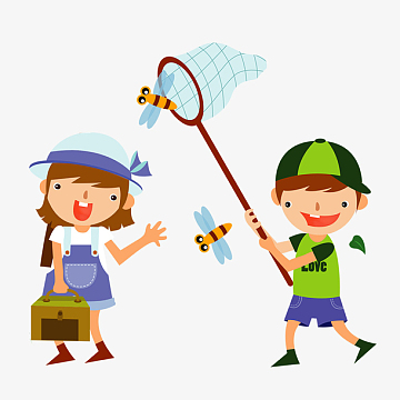 卡通人物郊游素材_卡通人物郊游图片元素-觅元素