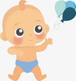 亲亲宝贝气球卡通新生儿童矢量素