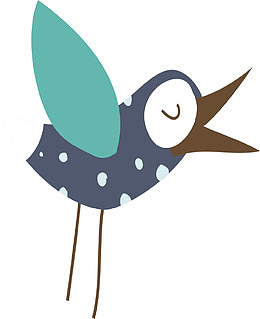 清新小鸟叫森林动物卡通插画素材