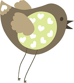 清新小鸟森林动物卡通插画素材