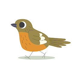 简笔儿童装饰小鸟