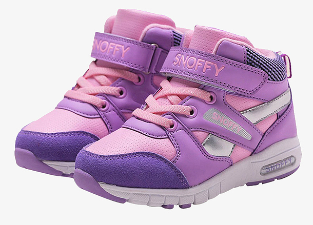 紫色斯纳菲加棉加厚儿童运动鞋