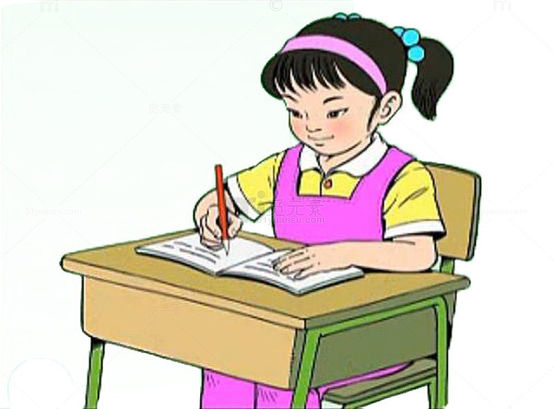 儿童坐姿双马尾