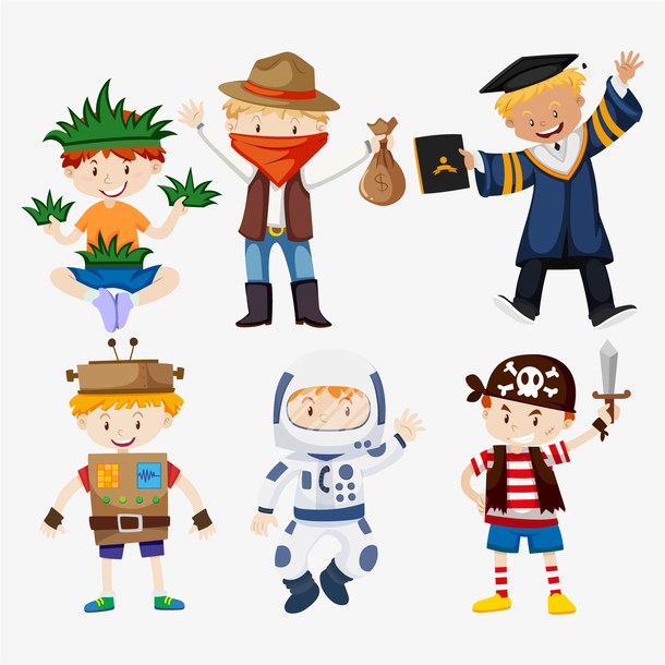 矢量儿童扮演
