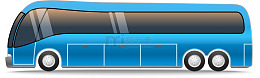 蓝色卡通客运车