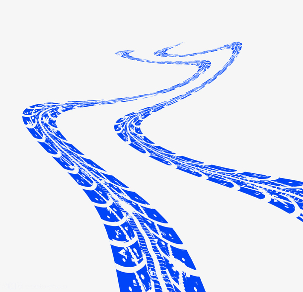 两条蓝色车印记高清免扣素材