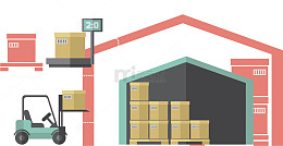 矢量图货品仓库厂房