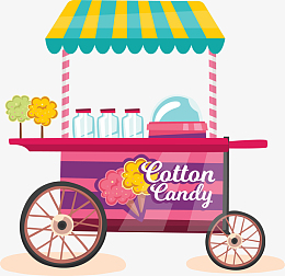 彩色棉花糖小推车