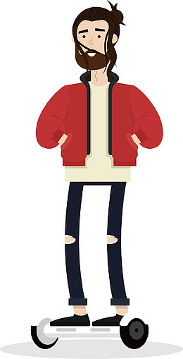 红色衣服的潮男
