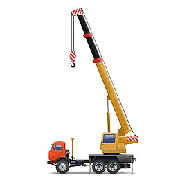 手绘矢量工程吊车素材