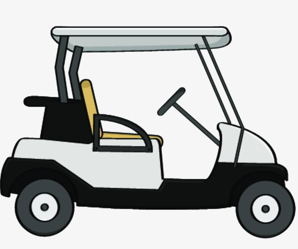 手绘高尔夫车