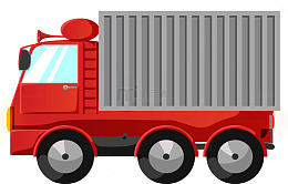 金属凹槽矢量厢型车